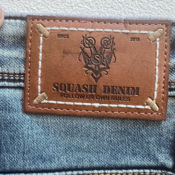 NWT Squash Denim Delgado Low Rise Slim Fit Men's Blue Jeans 32 Made India $1300 - Picture 7 of 11